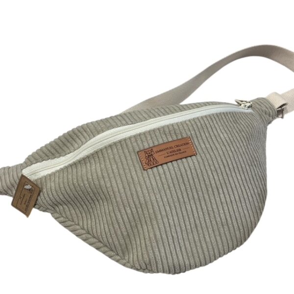 Sac banane velours écru