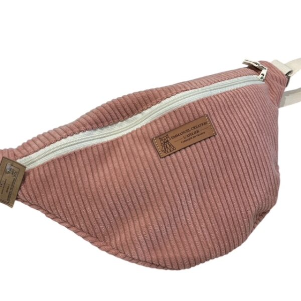 Sac banane velours rose