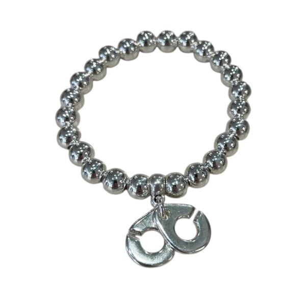 Bracelet élastique menottes en plaqué argent Scudo