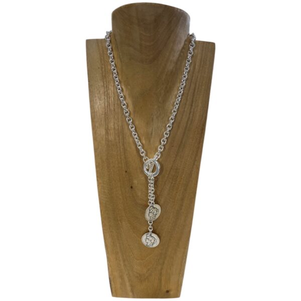 Collier double pièces en plaqué argent Scudo